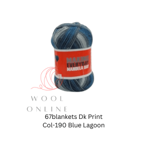 67BLANKETS PRINT DK -190 BLUE LAGOON