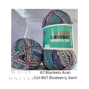 67BLANKETS ARAN -807-BLUEBERRY SWIRL