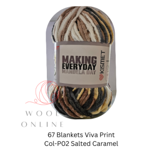 67 BLANKETS VIVA PRINT BULKY -P02-SALTED CARAMEL