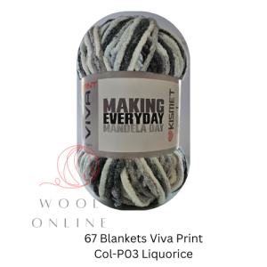 67 BLANKETS VIVA PRINT BULKY -P03-LIQUORICE