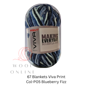 67 BLANKETS VIVA PRINT BULKY -P05-BLUEBERRY FIZZ