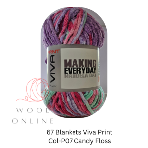 67 BLANKETS VIVA PRINT BULKY -P07-CANDY FLOSS