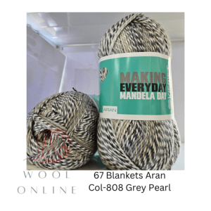 67BLANKETS ARAN -808-GREY PEARL