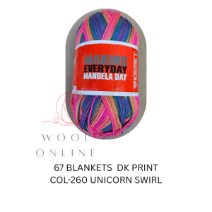 67BLANKETS PRINT DK -260 UNICORN SWIRL