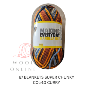 67BLANKETS SUPER CHUNKY PRINT COL-10 CURRY