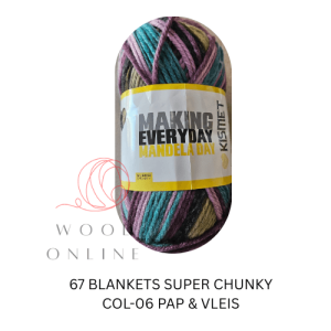 67BLANKETS SUPER CHUNKY PRINT COL-06 PAP & VLEIS